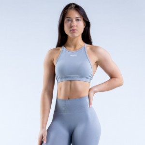 DFYNE Dynamic High Neck Backless Sports BH Dame Lysegrå | MK5408963