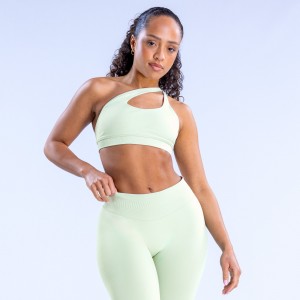 DFYNE Impact Asymmetric Sports BH Dame Grøn | DS6371850