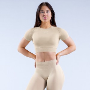 DFYNE Impact Crop Top Dame Beige | TF9412865