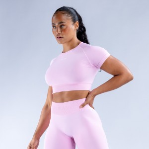 DFYNE Impact Crop Top Dame Lyselyserød Lyserød | IS8039764