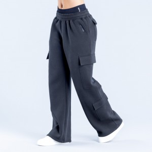 DFYNE Lanyi Edit Wide Leg Cargo Joggingbukser Dame Sort | UZ3615042
