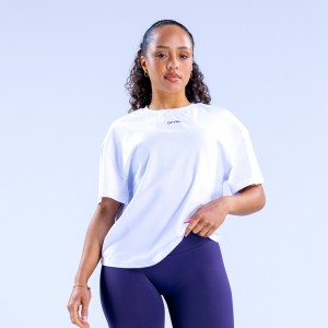 DFYNE Revive Boxy T-Shirt Dame Hvide | OL0529174
