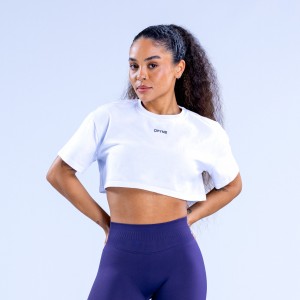 DFYNE Revive Crop T-Shirt Dame Hvide | PA2854106