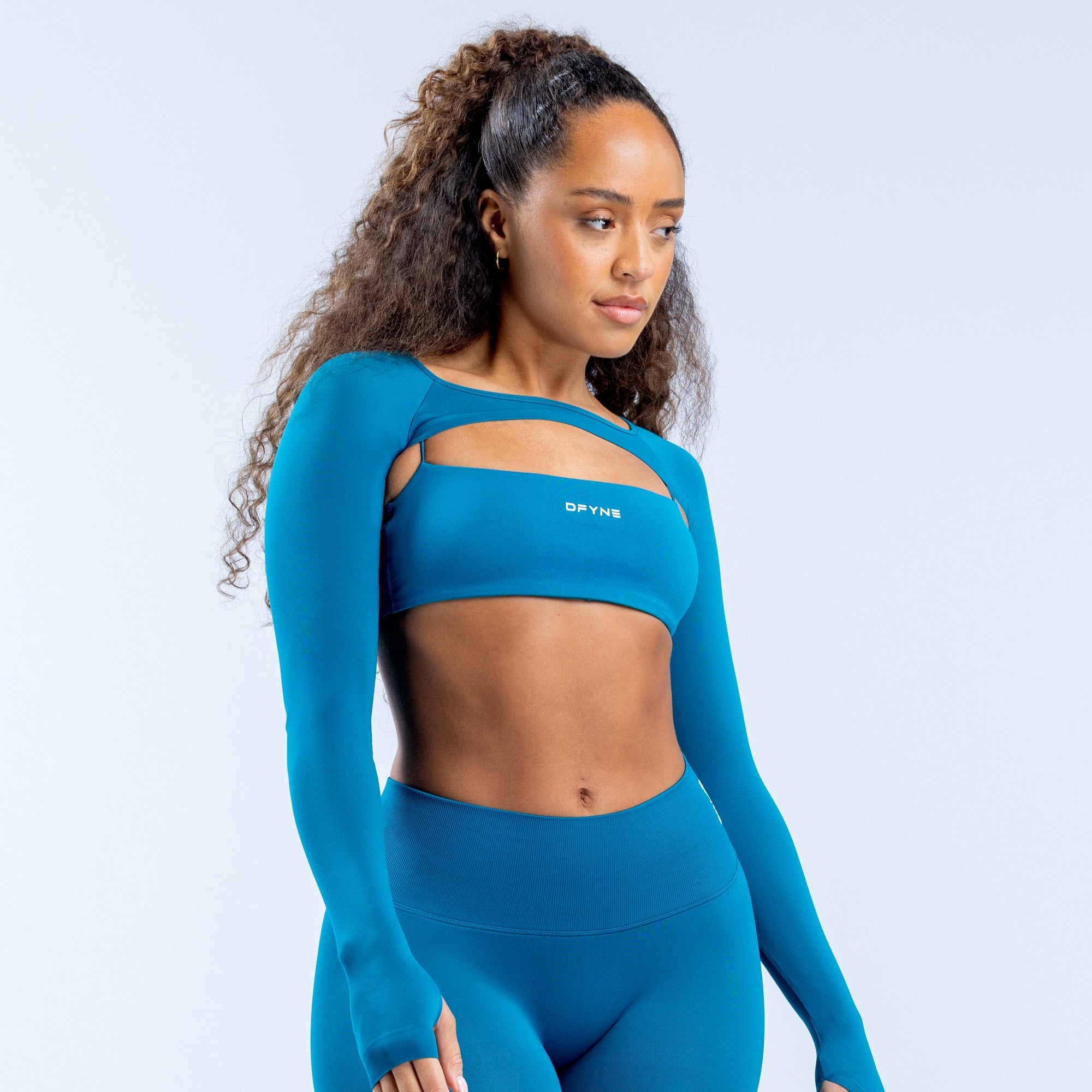 DFYNE Defy Long Sleeve Shrug Dame Blå | MA4637081