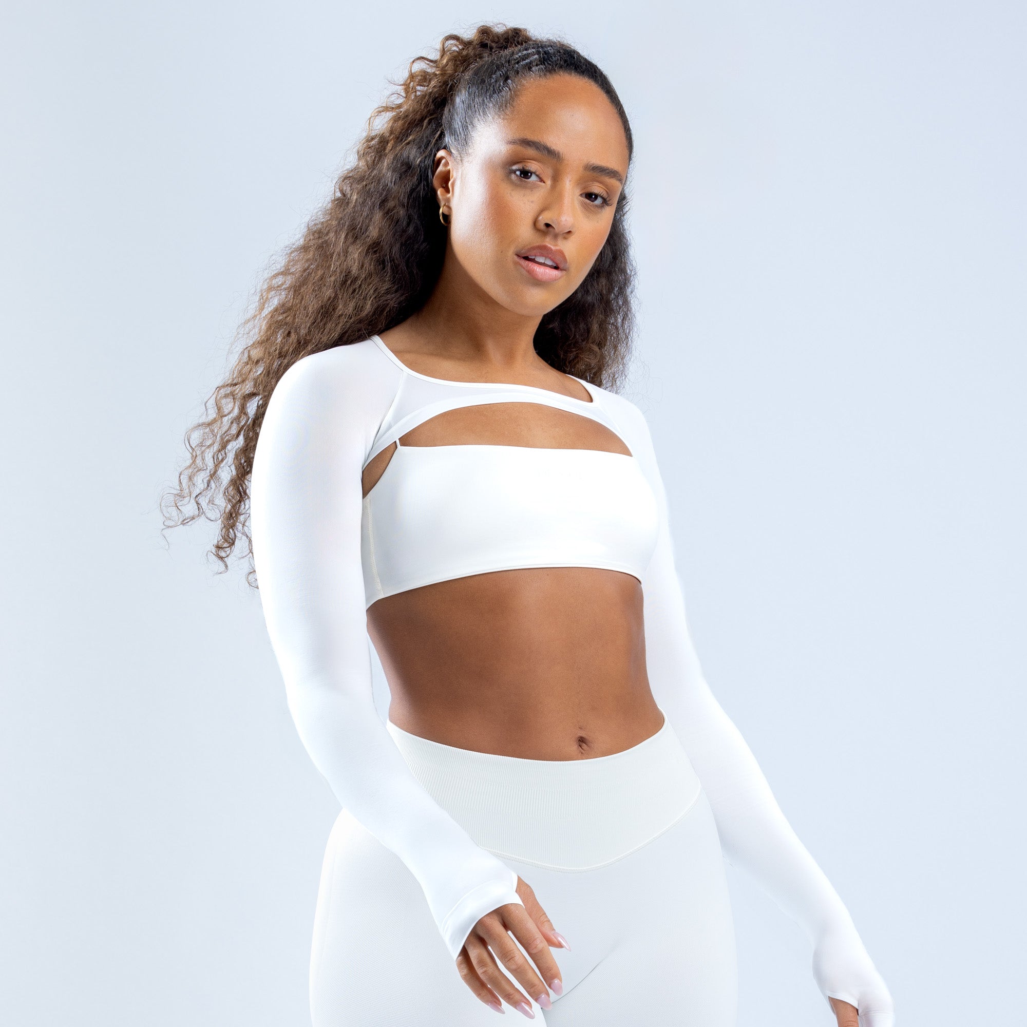 DFYNE Defy Long Sleeve Shrug Dame Hvide | XO2893617