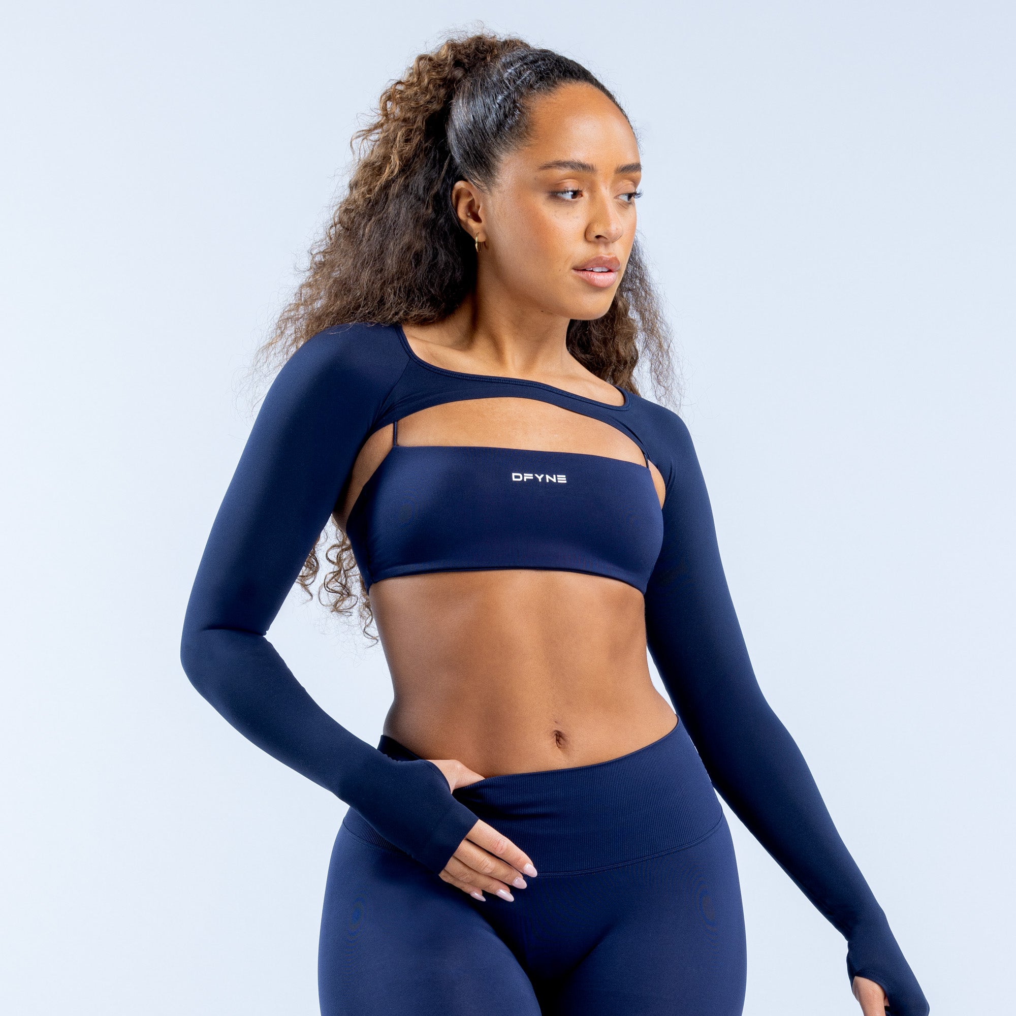 DFYNE Defy Long Sleeve Shrug Dame Mørkeblå | XM8230679