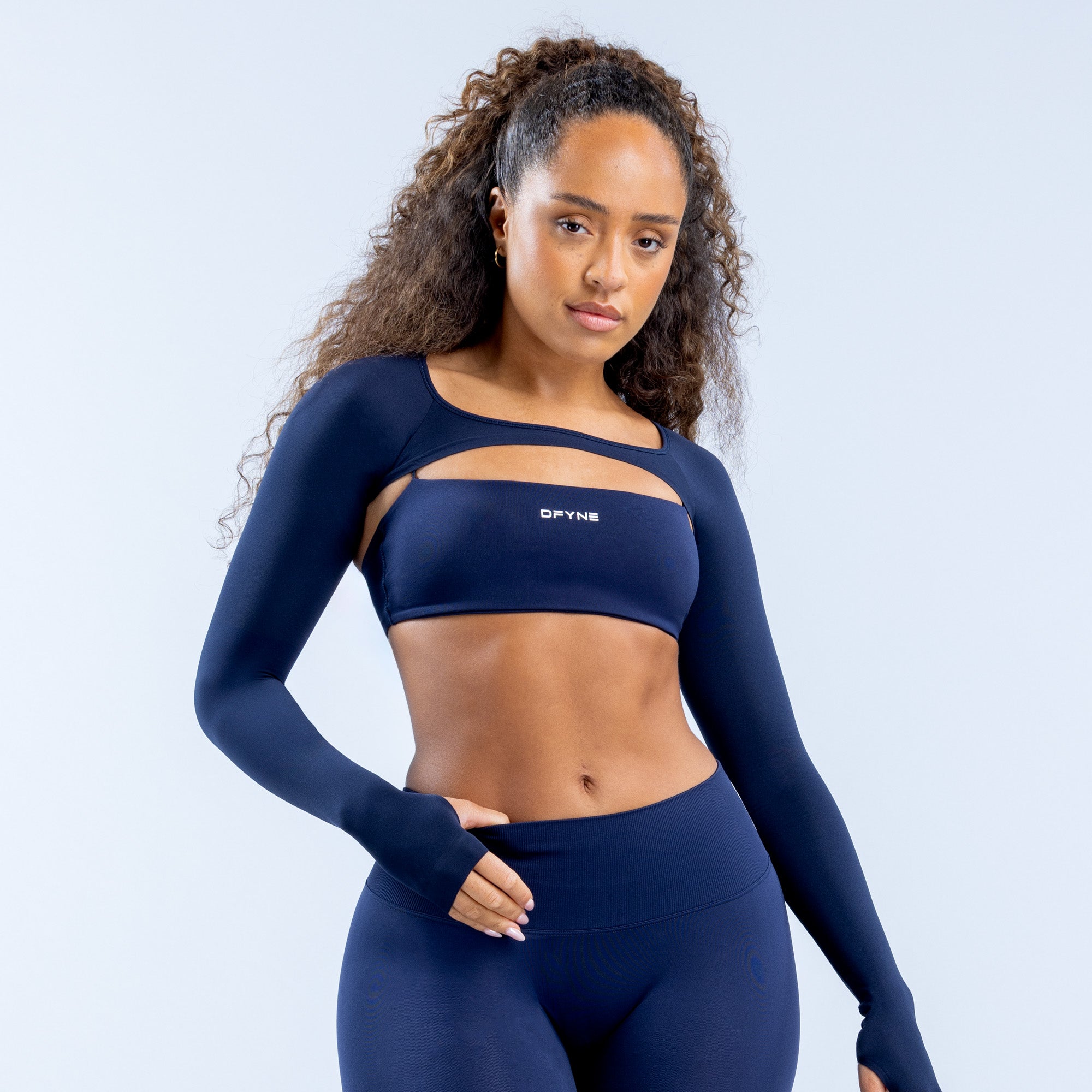 DFYNE Defy Long Sleeve Shrug Dame Mørkeblå | XM8230679