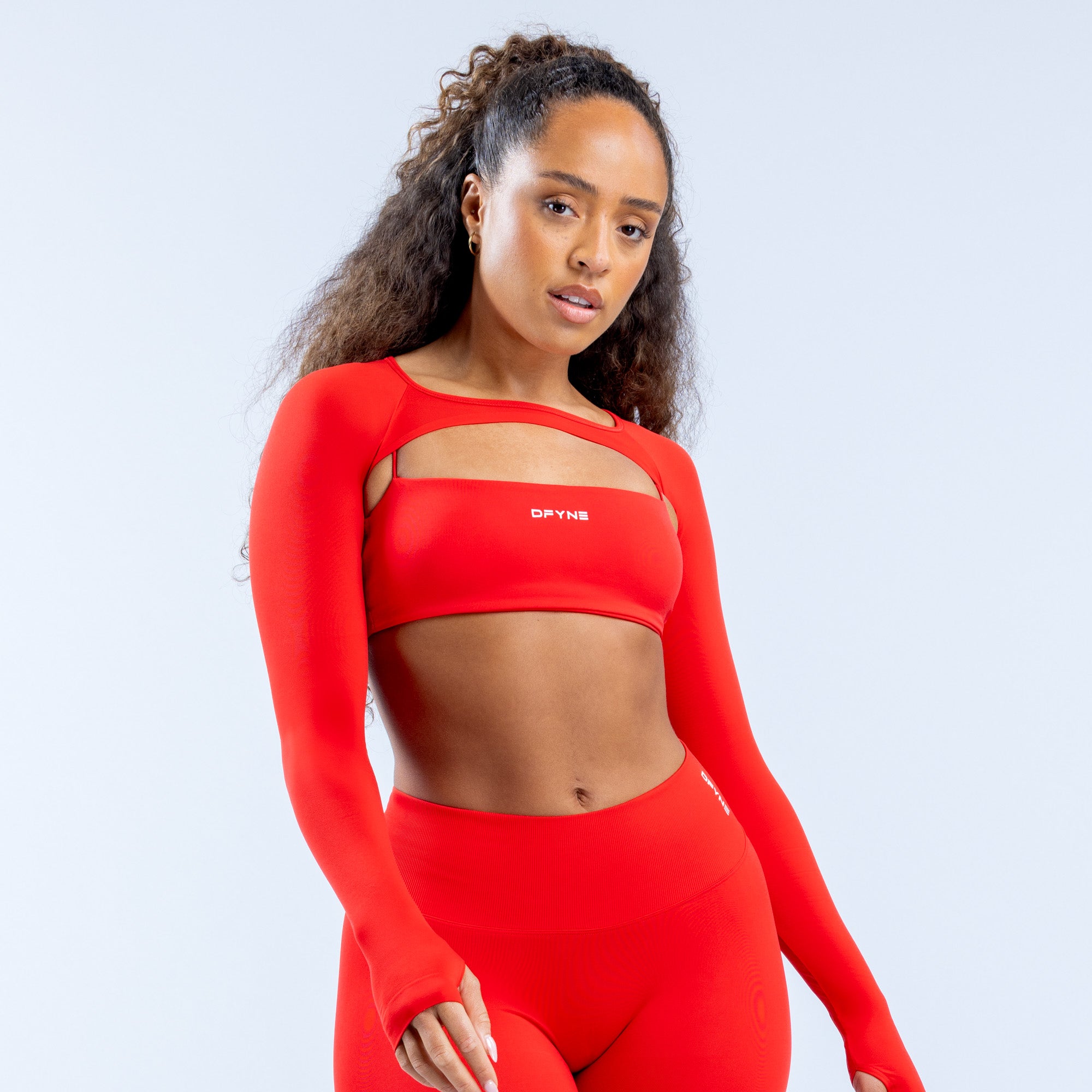 DFYNE Defy Long Sleeve Shrug Dame Orange | RK9356074