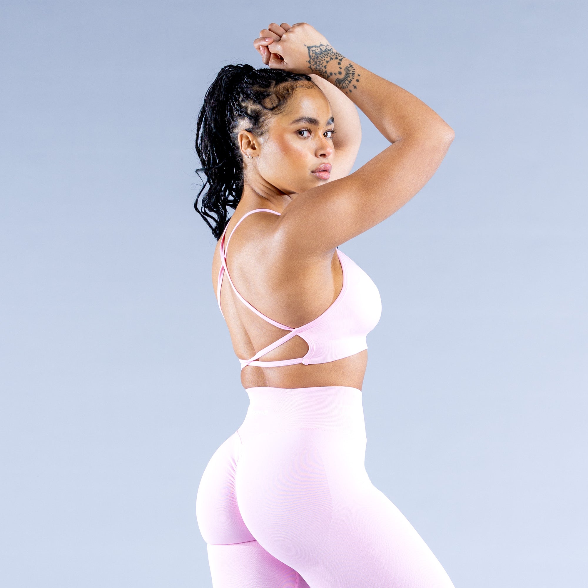 DFYNE Dynamic Backless Sports BH Dame Lyselyserød Lyserød | VF0418576