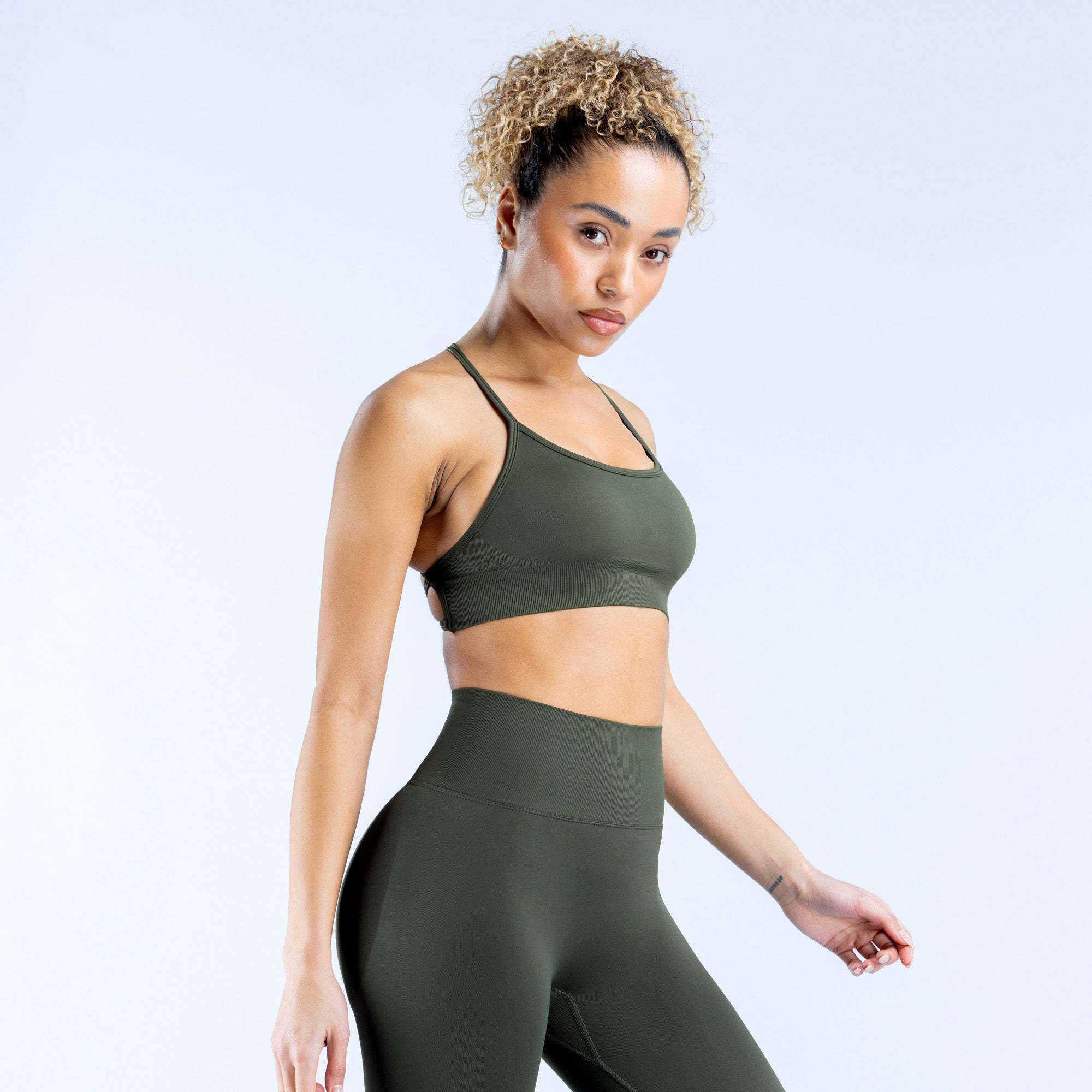 DFYNE Dynamic Backless Sports BH Dame Olivengrøn | QP4972685