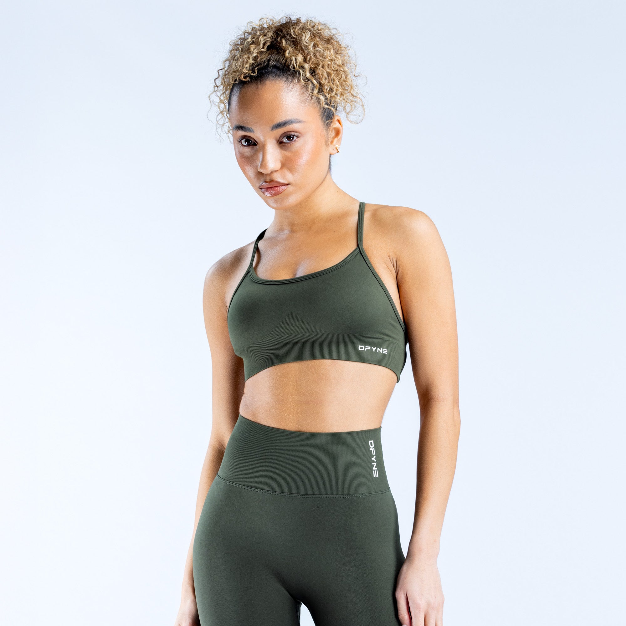 DFYNE Dynamic Backless Sports BH Dame Olivengrøn | QP4972685