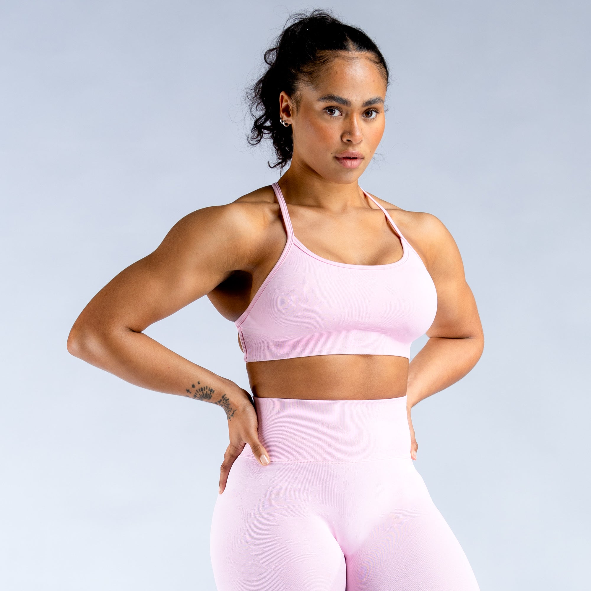 DFYNE Dynamic Mist Backless Sports BH Dame Lyselyserød Lyserød Hvide | YR4806192