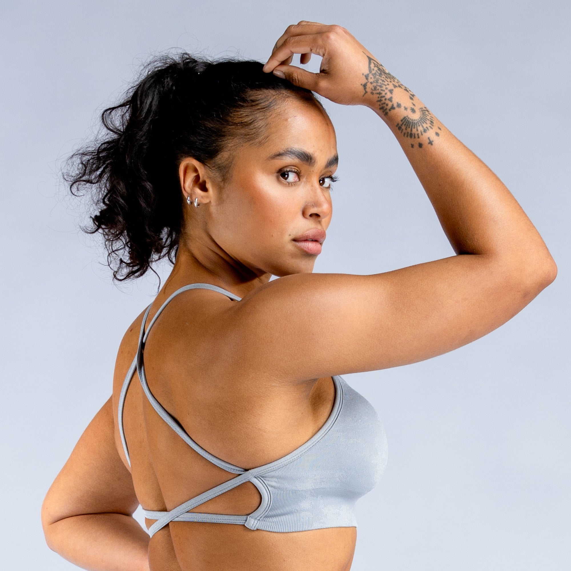 DFYNE Dynamic Mist Backless Sports BH Dame Lysegrå Hvide | FR0563819