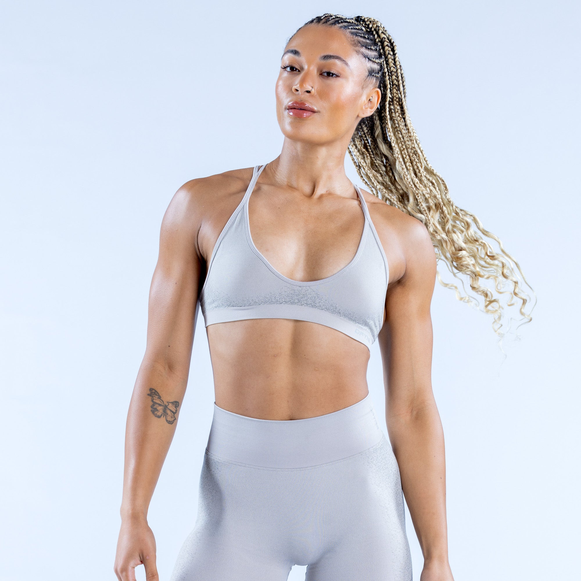 DFYNE Ignite Cross Back Sports BH Dame Lysegrå | GV7913650