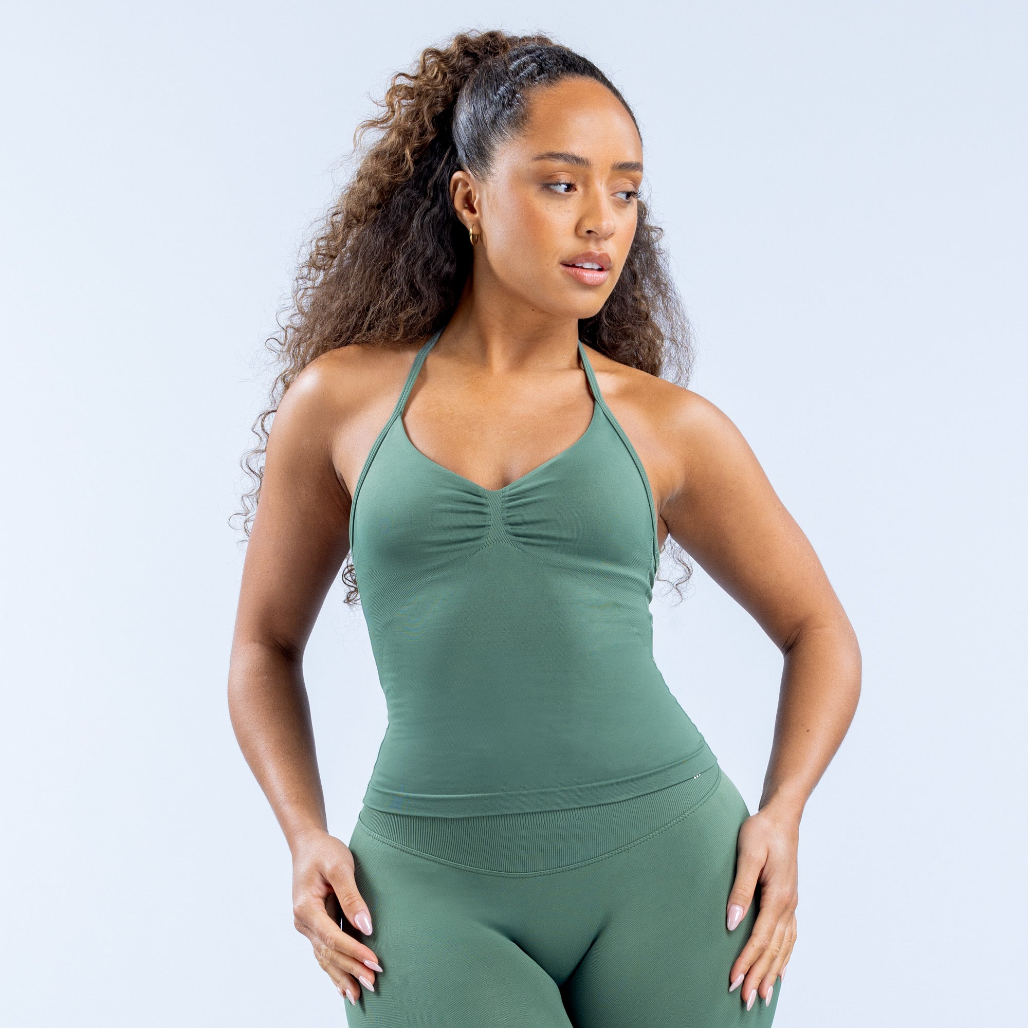 DFYNE Impact Longline Strappy Top Dame Grøn | FN0975346