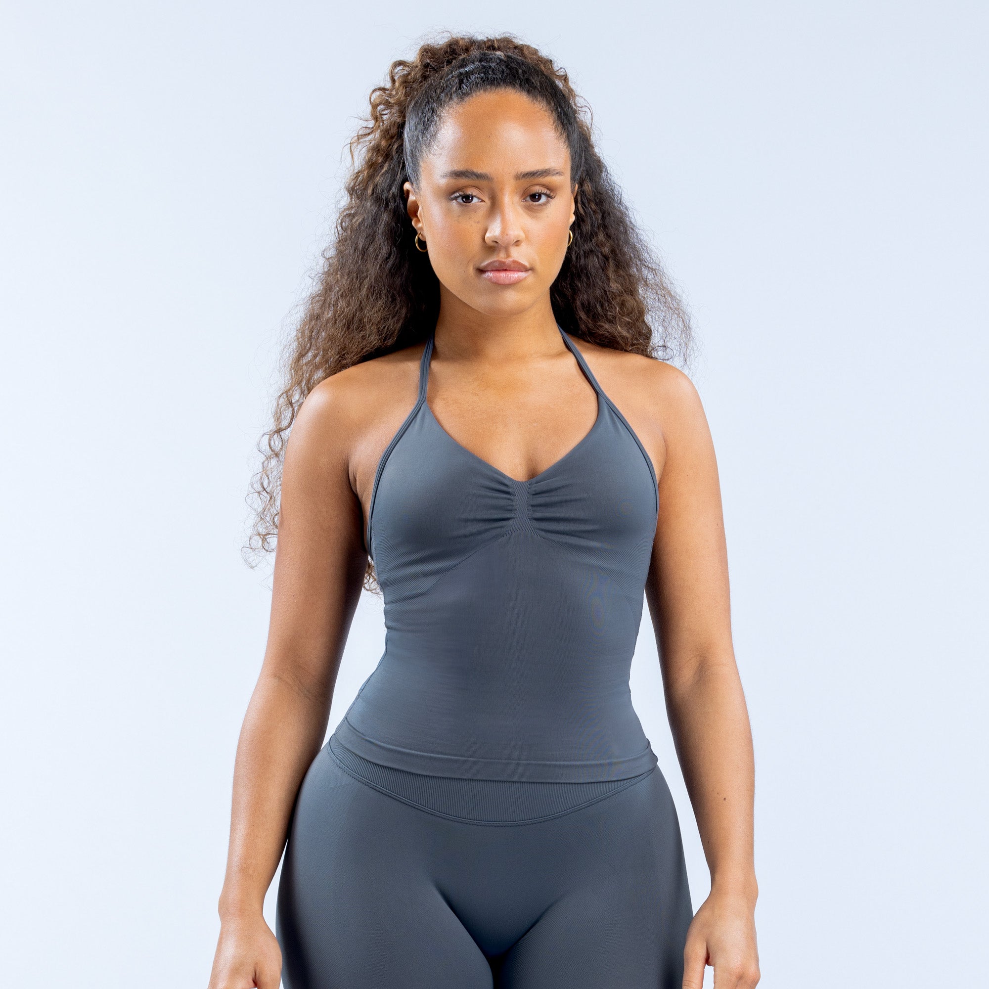 DFYNE Impact Longline Strappy Top Dame Grå | QY6873159