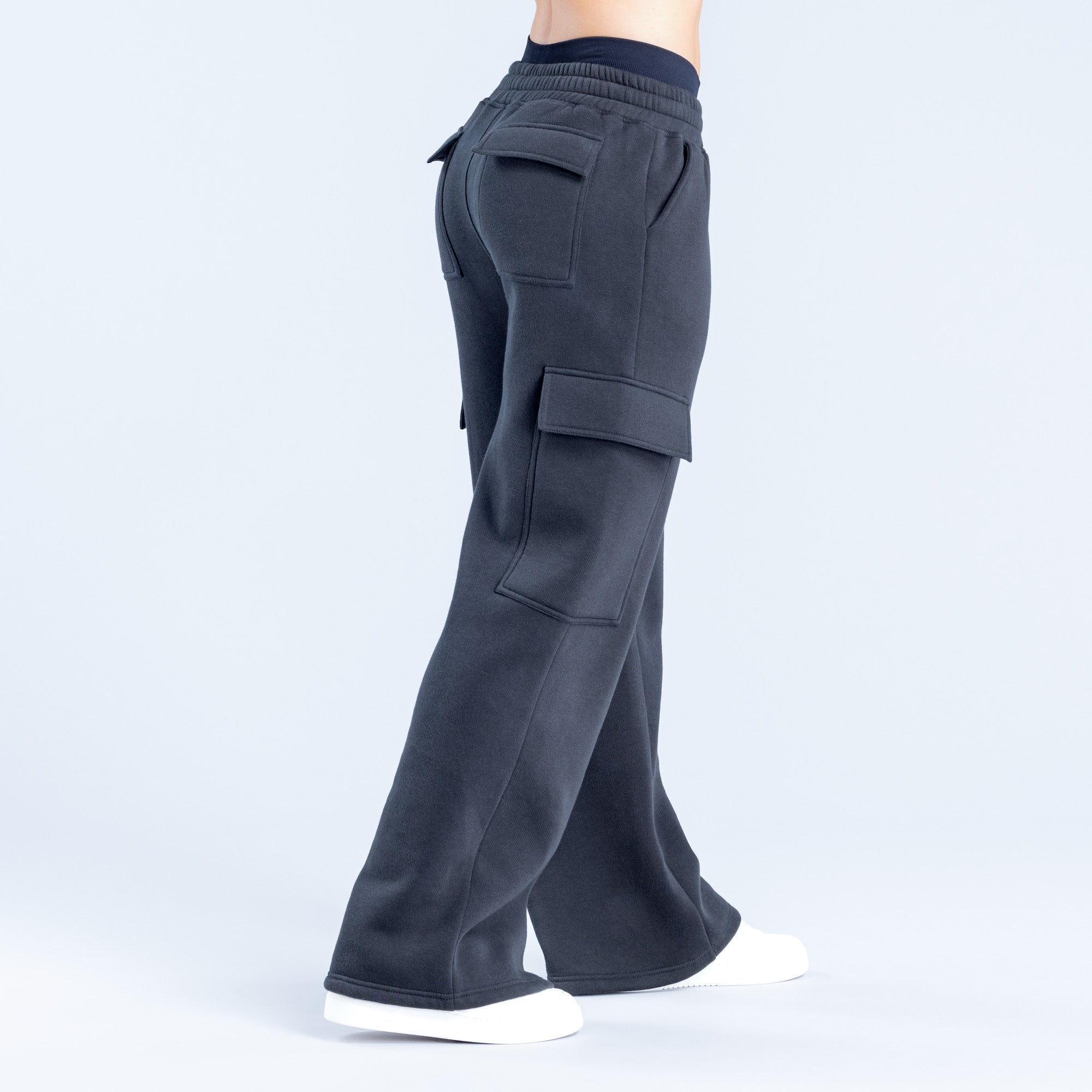 DFYNE Lanyi Edit Wide Leg Cargo Joggingbukser Dame Sort | UZ3615042