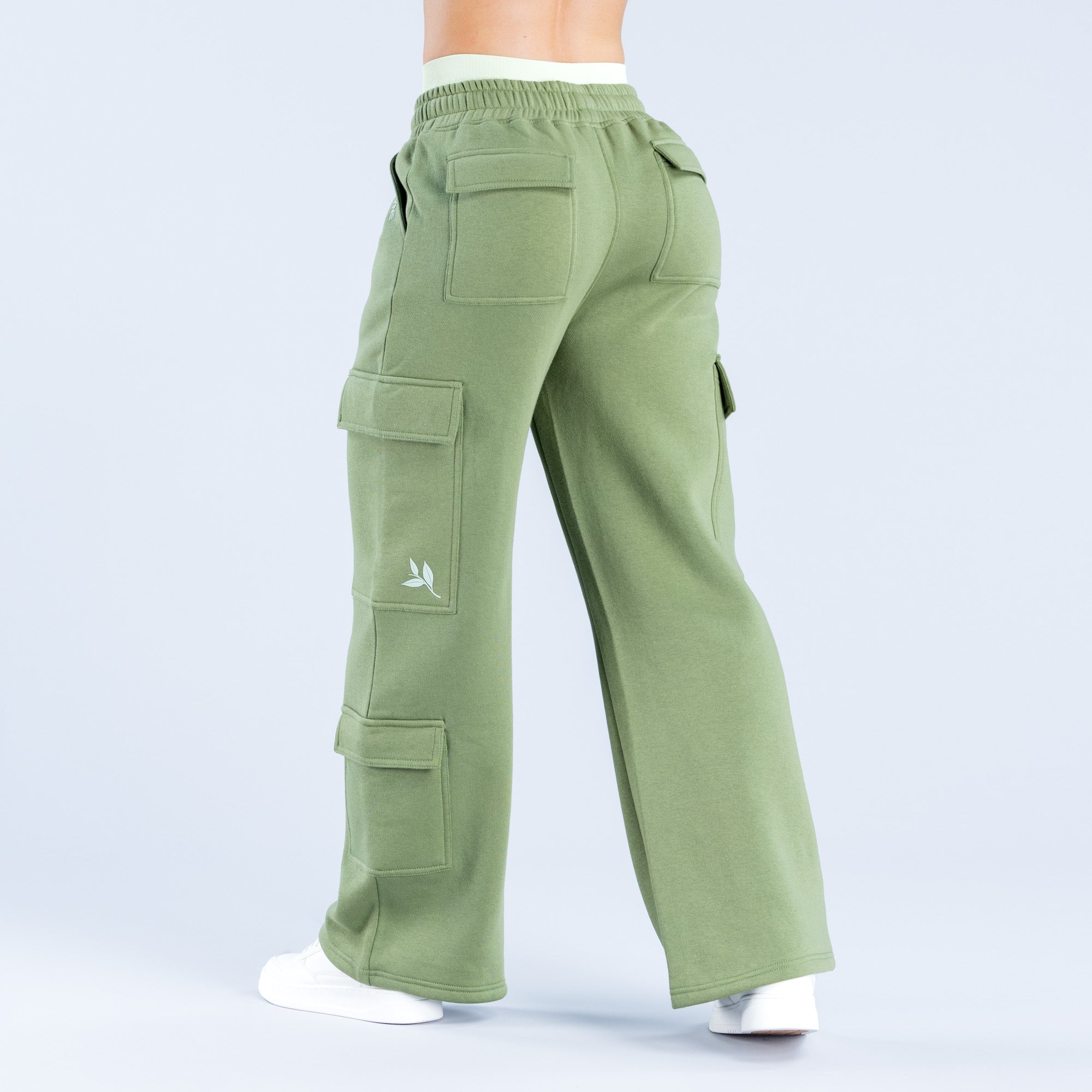 DFYNE Lanyi Edit Wide Leg Cargo Joggingbukser Dame Dyb Grøn | AC7194350