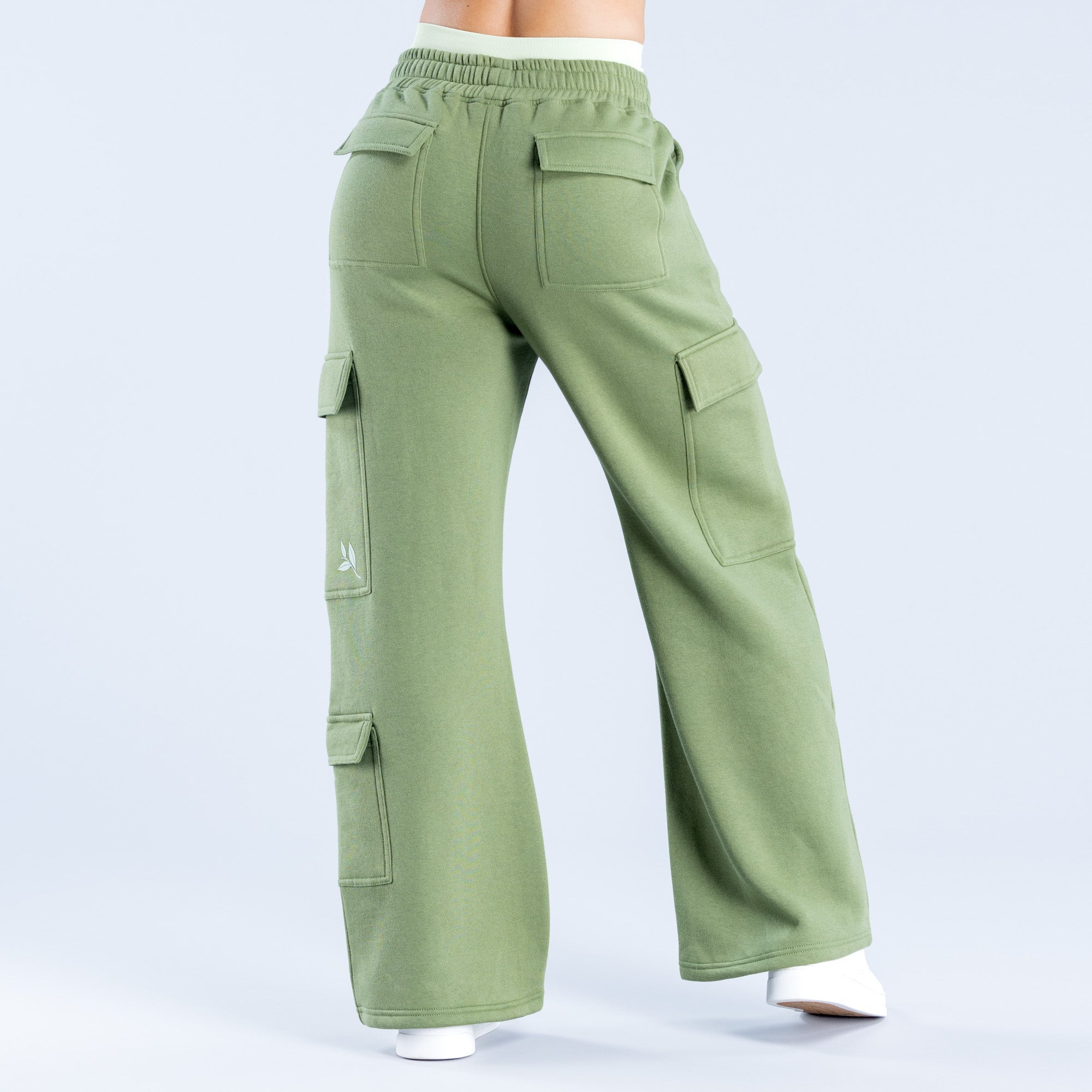 DFYNE Lanyi Edit Wide Leg Cargo Joggingbukser Dame Dyb Grøn | AC7194350