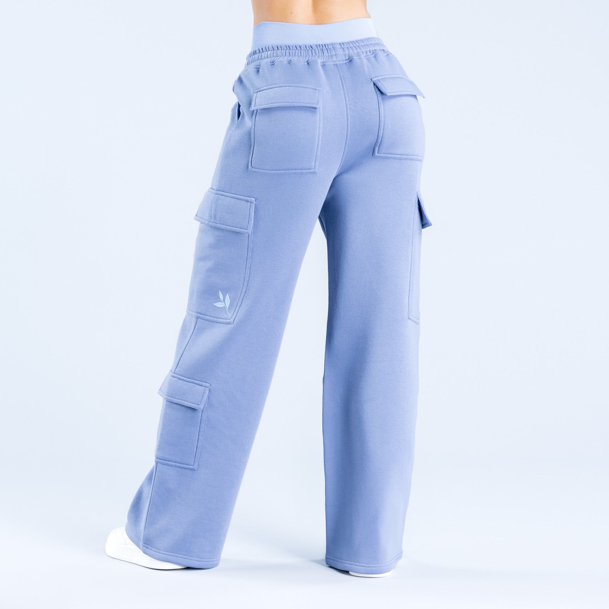 DFYNE Lanyi Edit Wide Leg Cargo Joggingbukser Dame Blå | TQ1573826