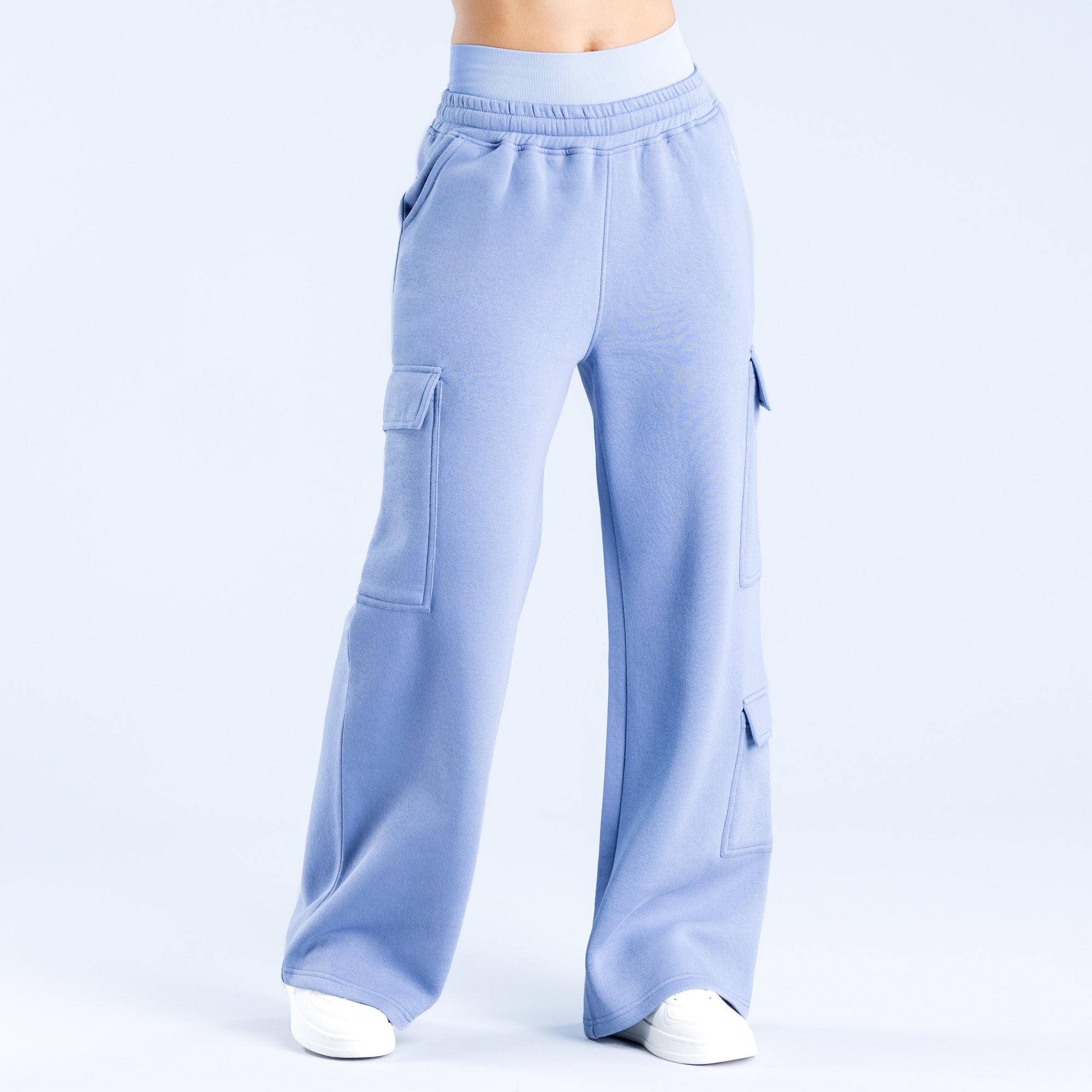 DFYNE Lanyi Edit Wide Leg Cargo Joggingbukser Dame Blå | TQ1573826