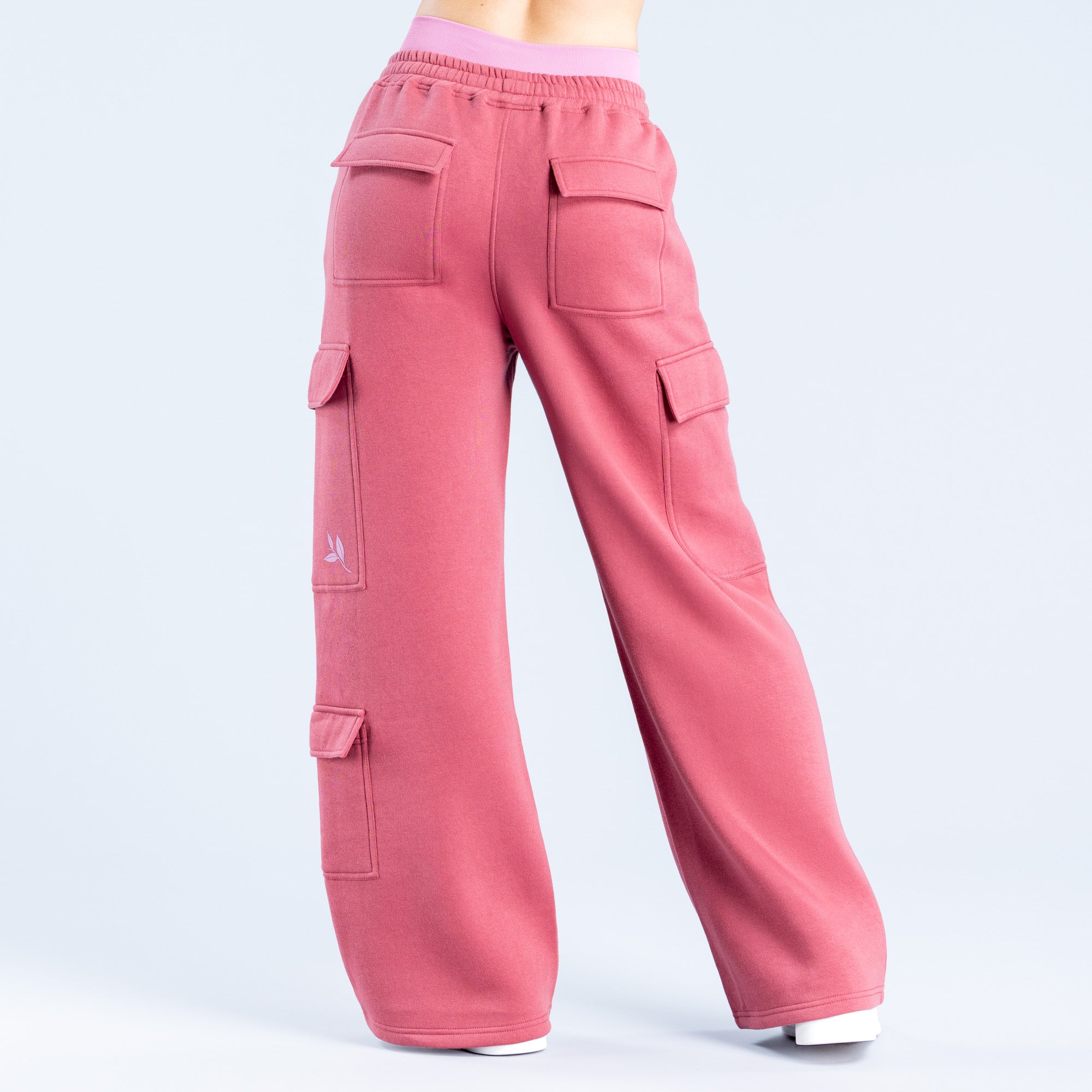 DFYNE Lanyi Edit Wide Leg Cargo Joggingbukser Dame Dyb Lyserød | WX5260138
