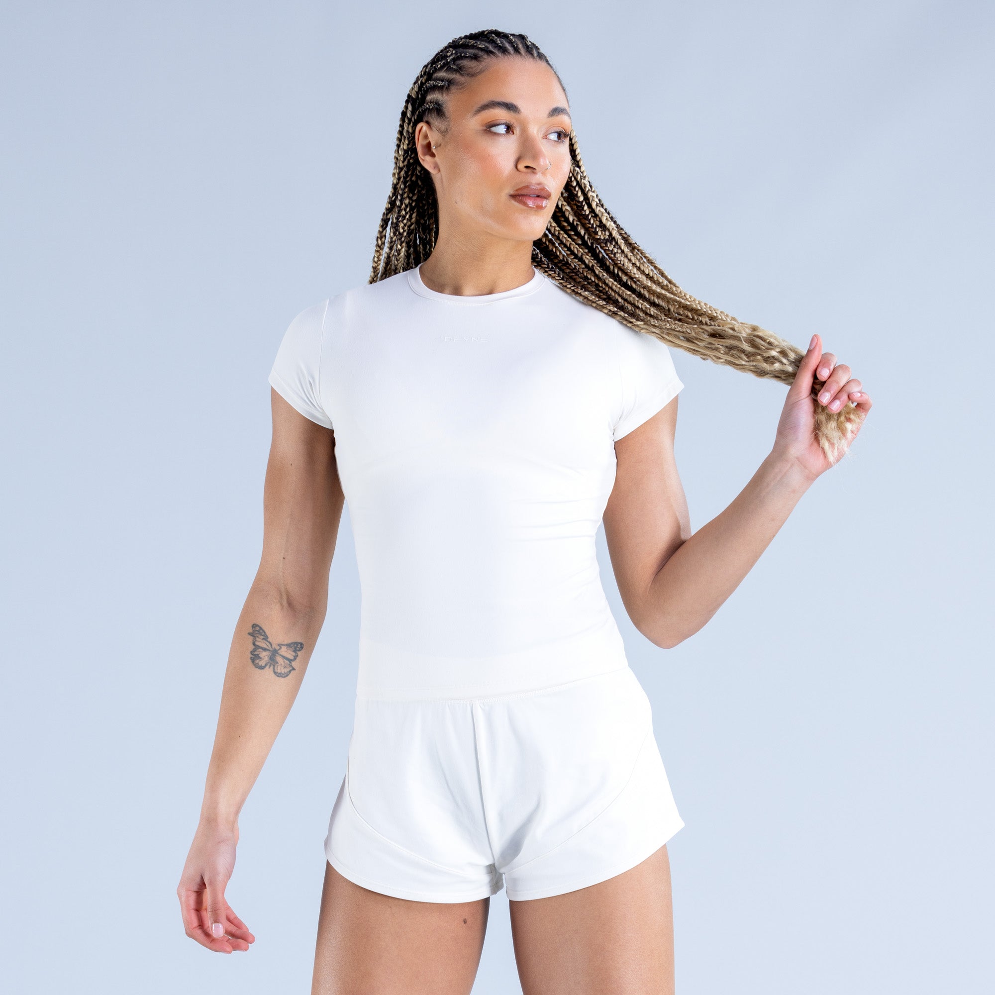 DFYNE Origin Fitted T-Shirt Dame Hvide | IX4816293