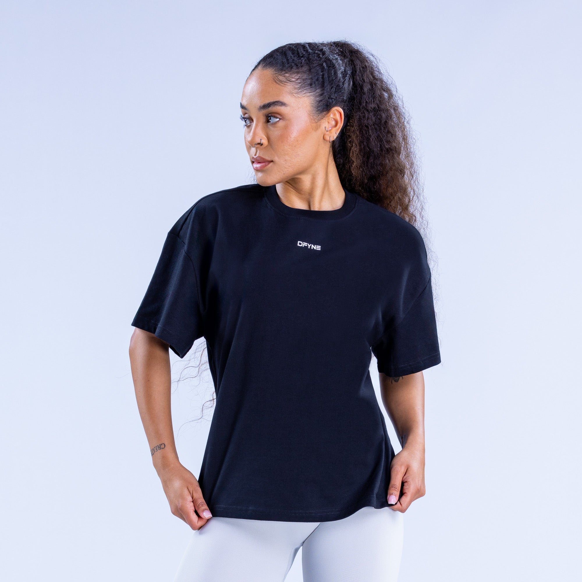 DFYNE Revive Boxy T-Shirt Dame Sort | GN4502637