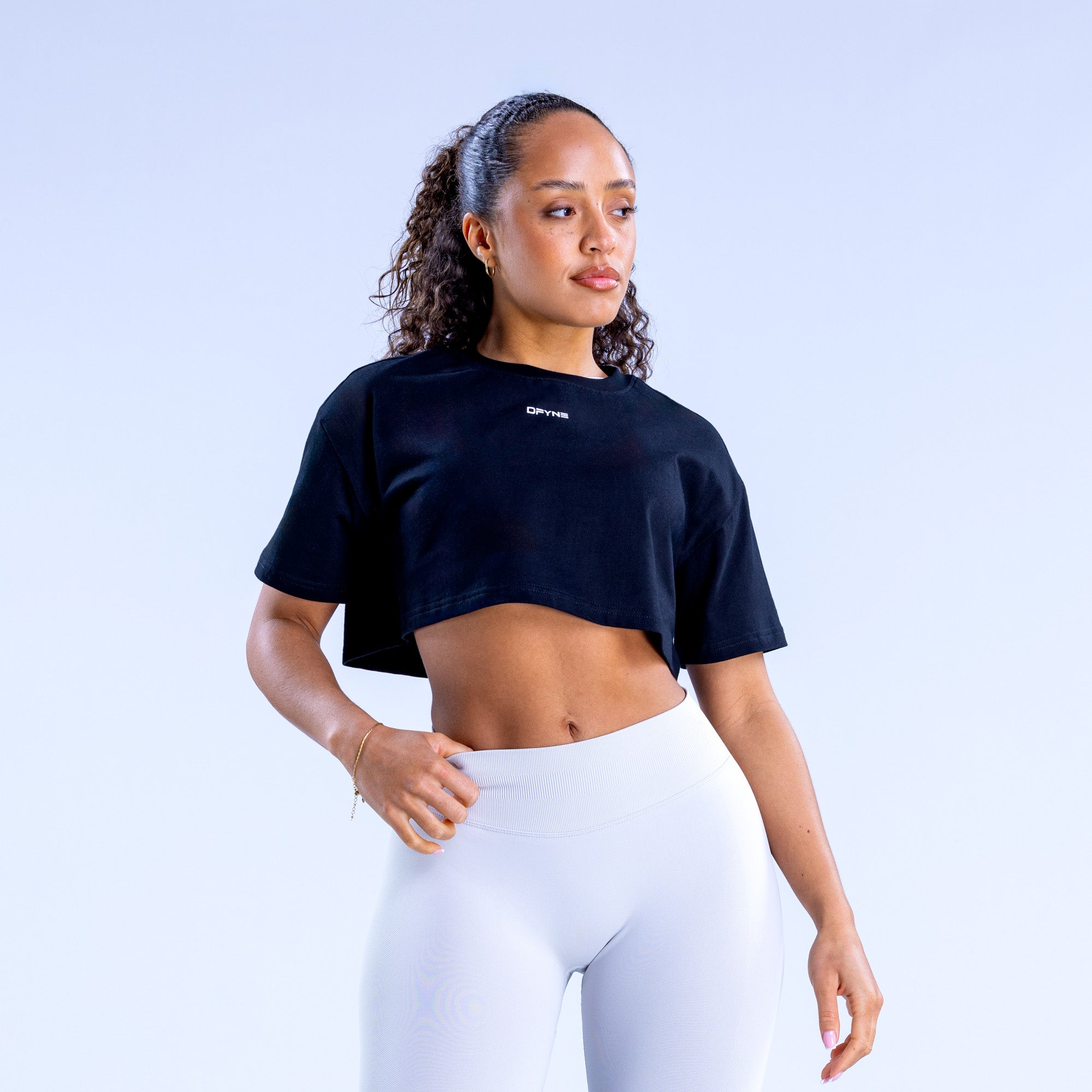 DFYNE Revive Crop T-Shirt Dame Sort | NO7621038