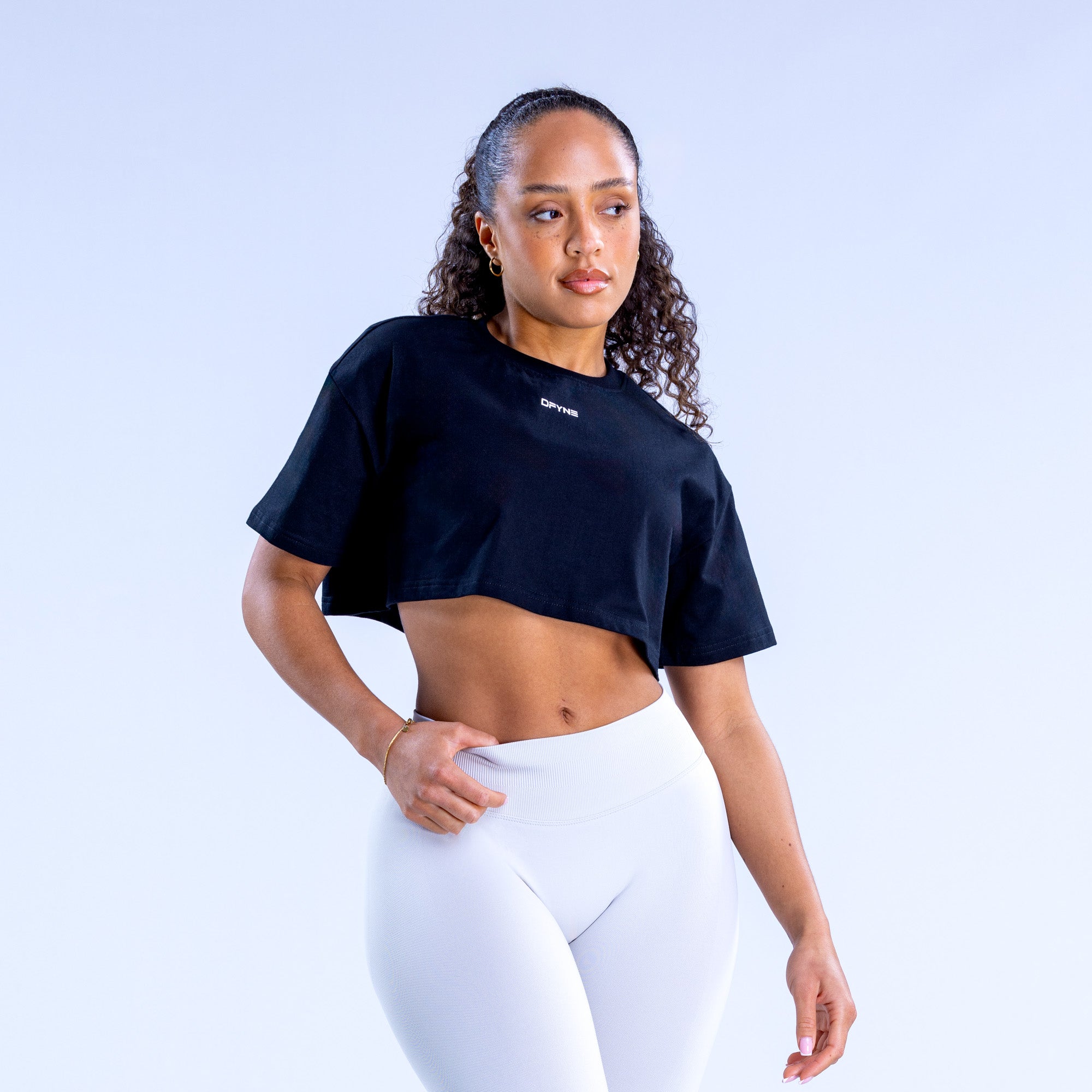 DFYNE Revive Crop T-Shirt Dame Sort | NO7621038