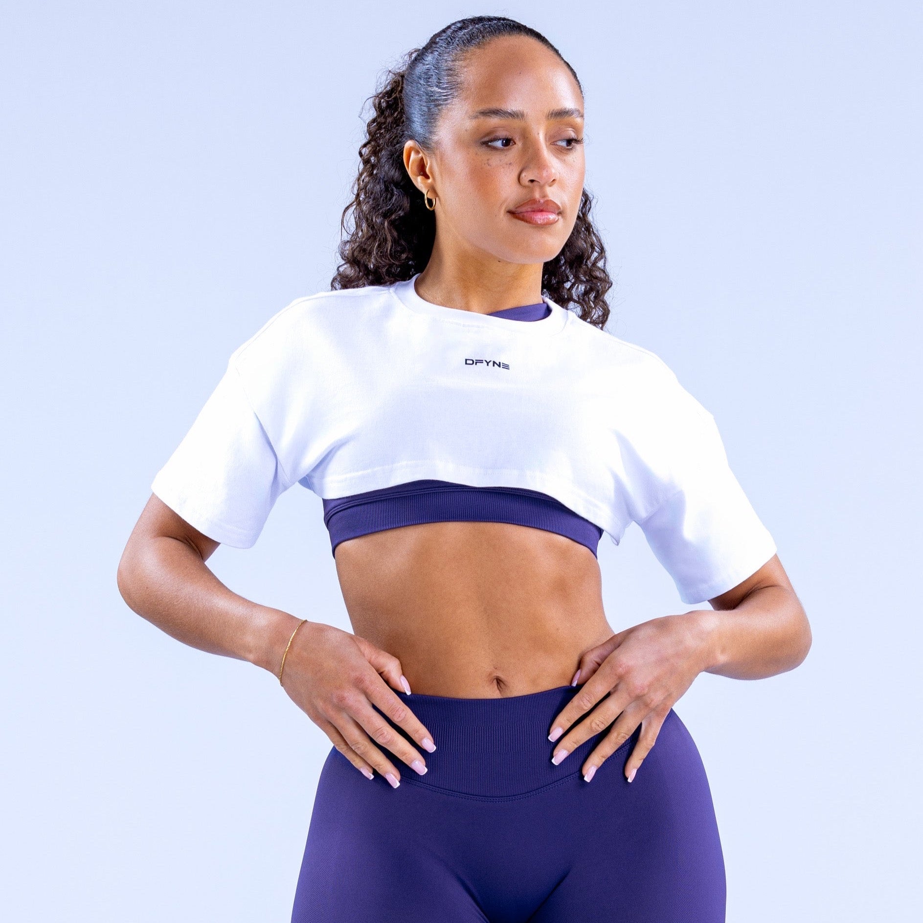 DFYNE Revive Super Crop T-Shirt Dame Hvide | JW3628175