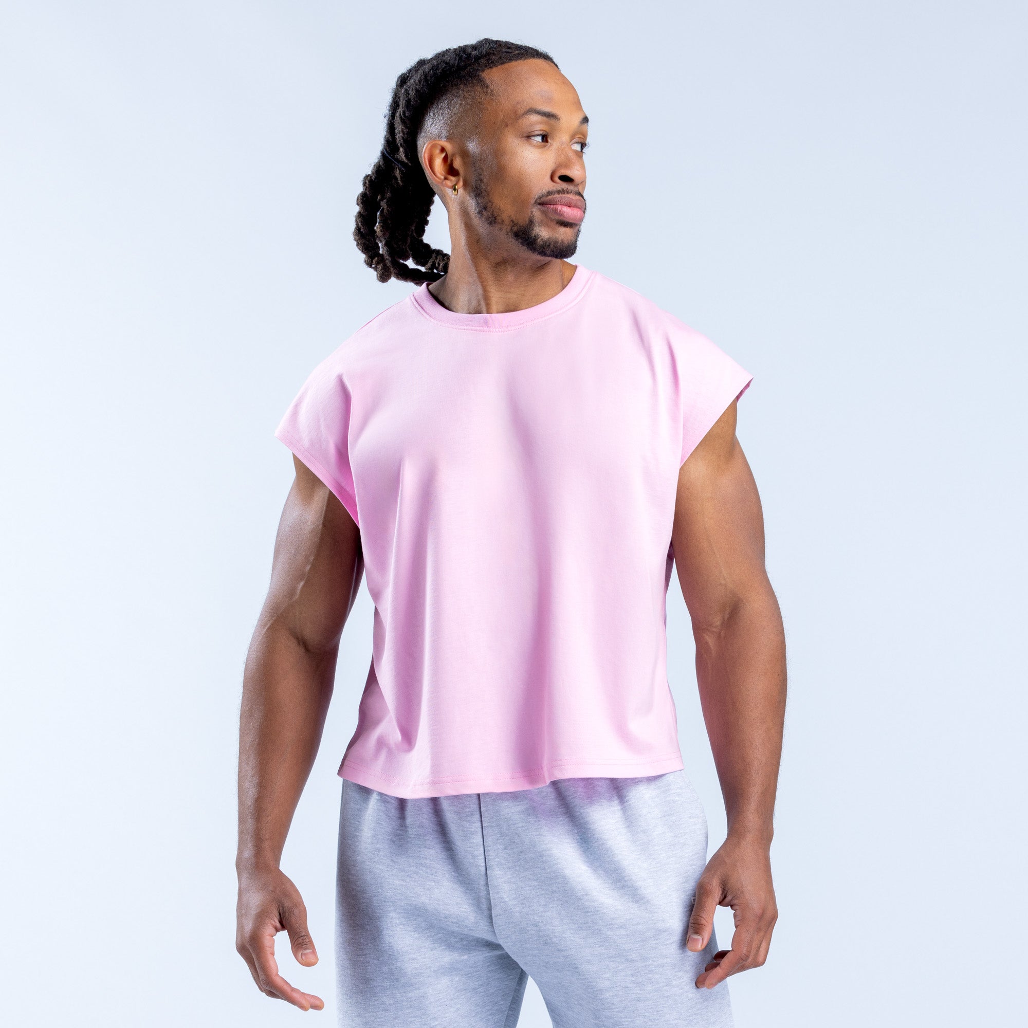 DFYNE Signature Crop Tank Top Herre Lyselyserød Lyserød | NX6198730