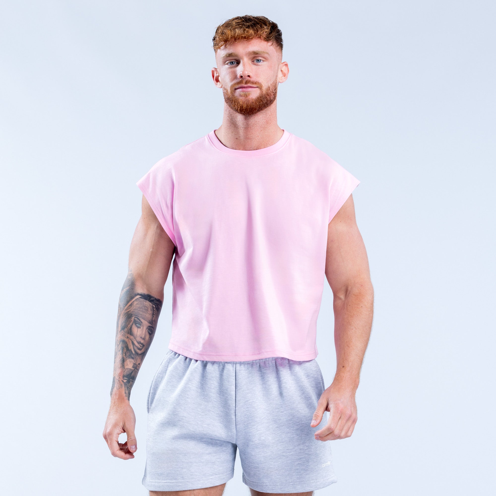DFYNE Signature Crop Tank Top Herre Lyselyserød Lyserød | NX6198730