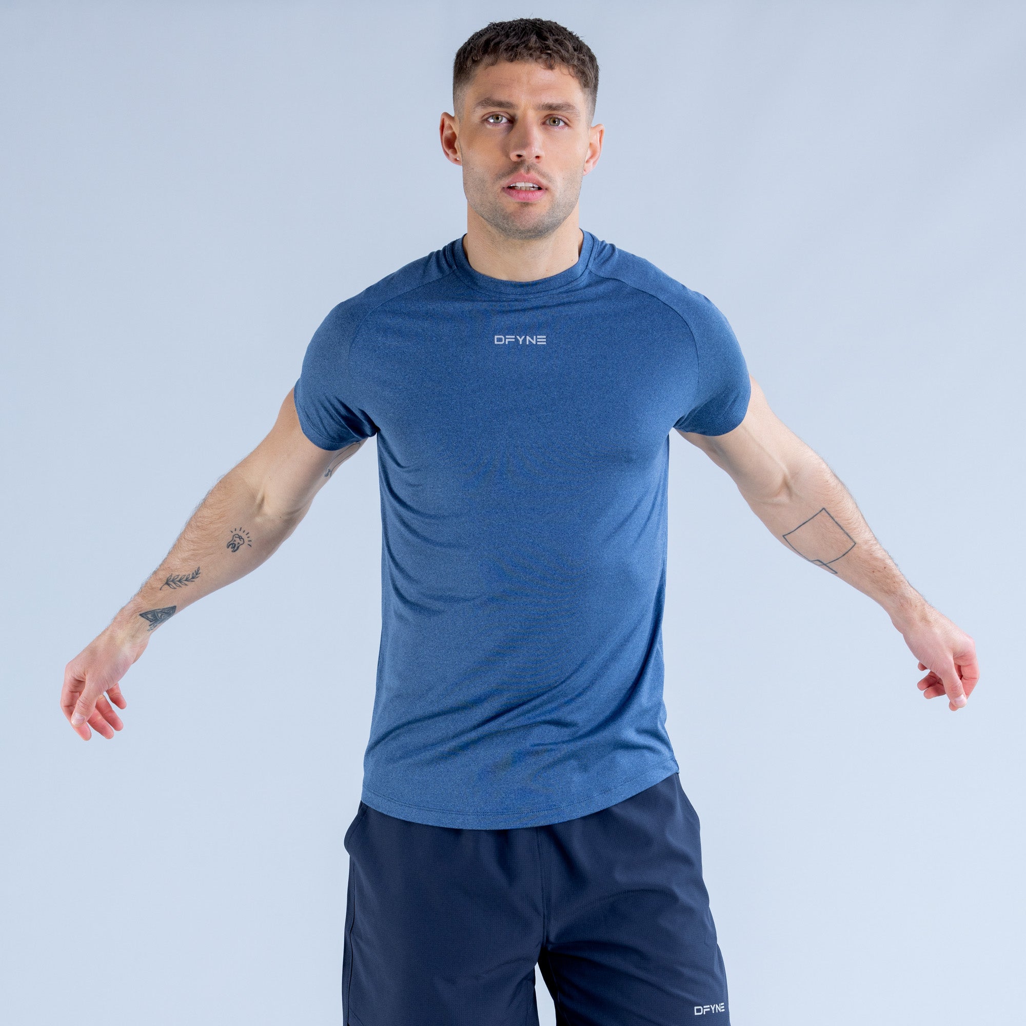 DFYNE Stealth Training T-Shirt Herre Blå | PY5409162